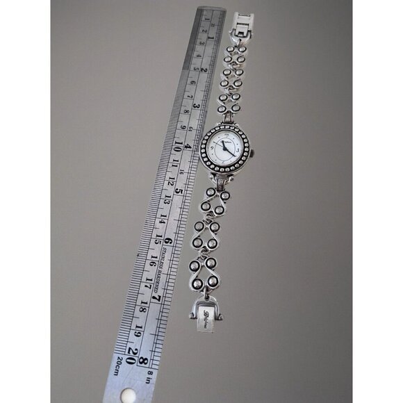 Brighton ALAMEDA Silver Oval Face TAOS Link Band Watch New Battery Works - Picture 3 of 7